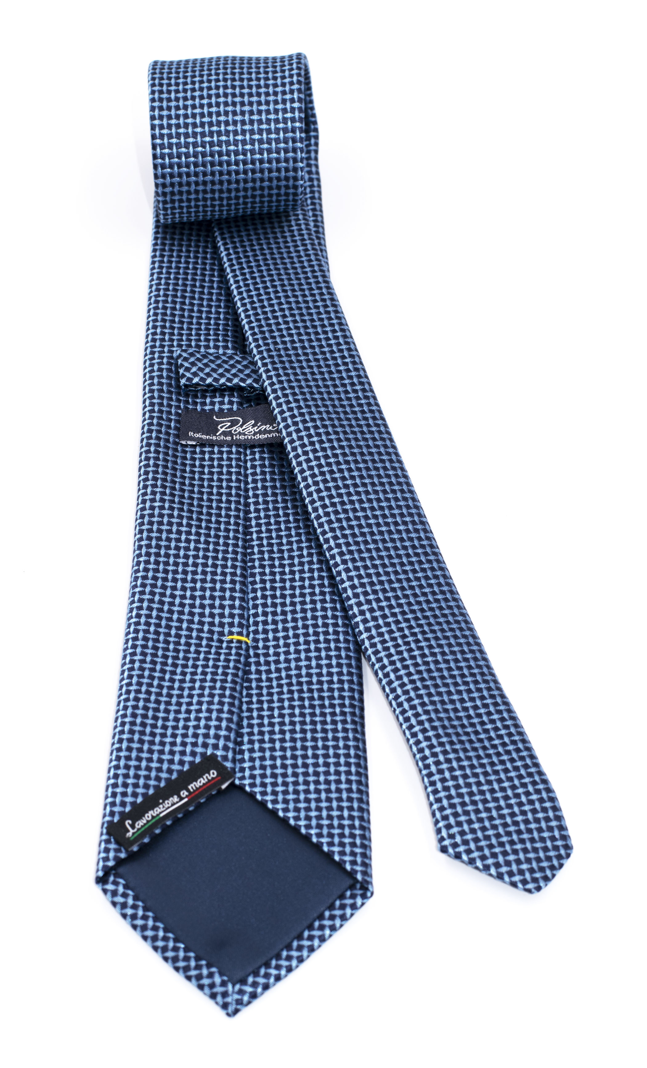 Hellblaue Krawatte dunkelblauem – Polsino Muster mit